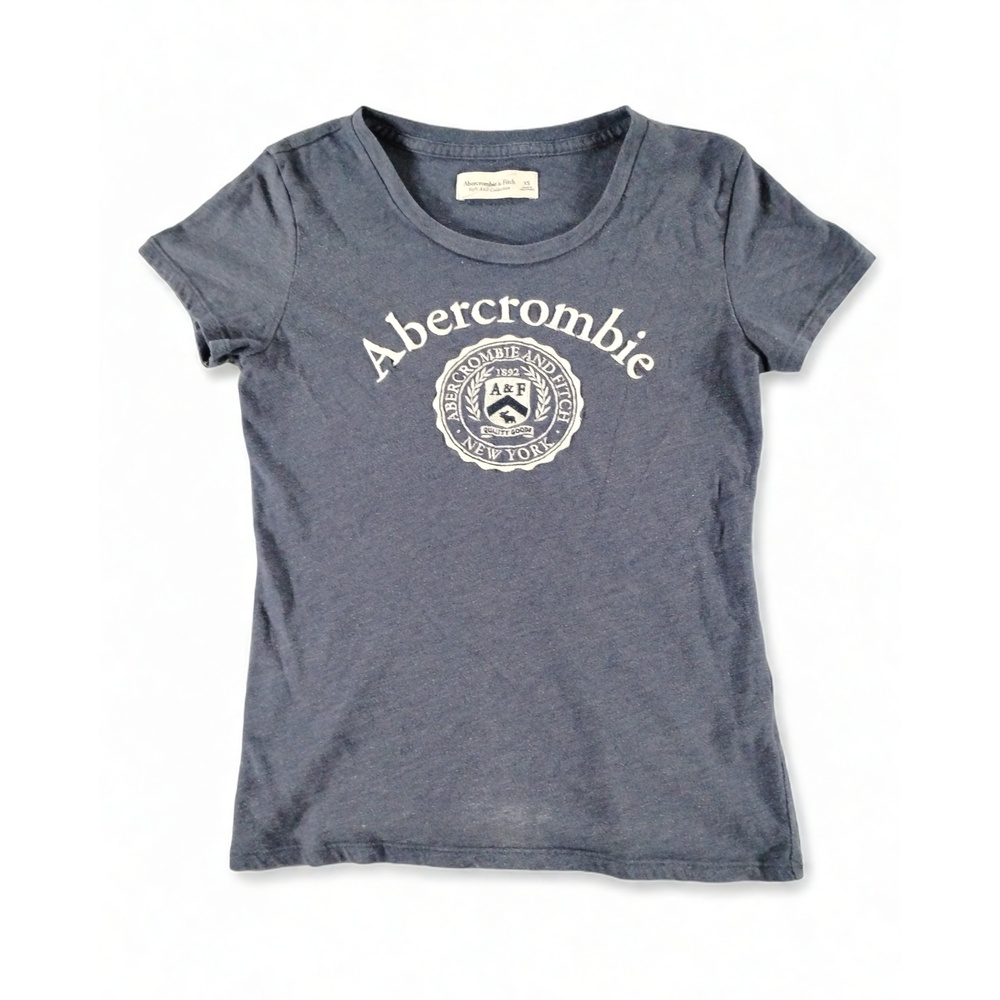 Abercrombie & Fitch XS Soft A&F Collection Graphic Tee Logo Crew Cotton Blend